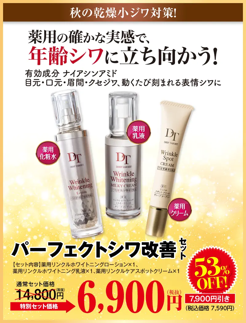 パーフェクトシワ改善セット(薬用リンクルローション+薬用リンクル乳液+薬用リンクルスポット)